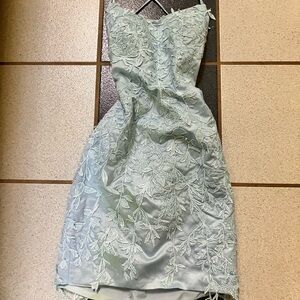 Elegant Light Blue Lace Prom Dress